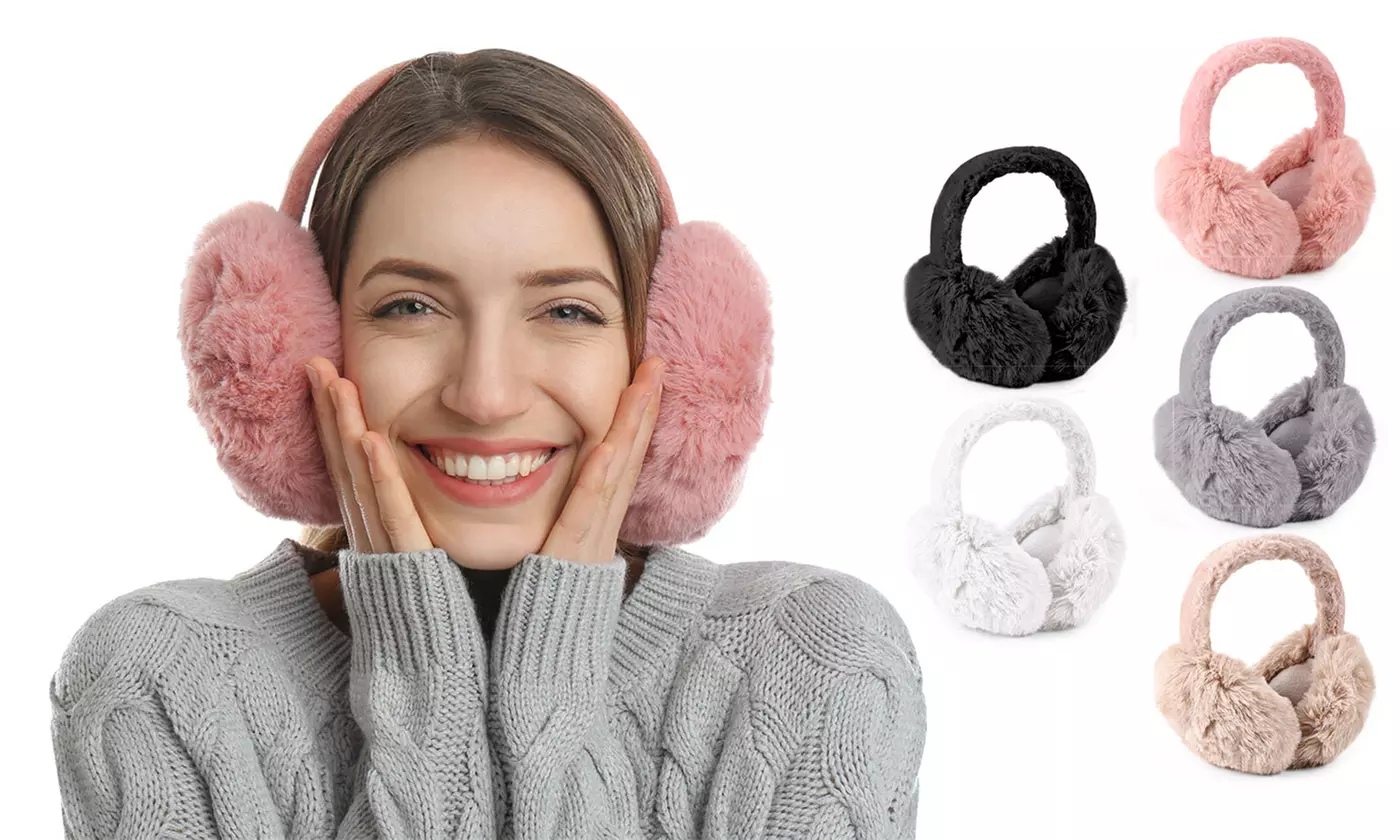 Women Winter Warm Foldable EarMuffs Earflaps Girls Soft Cosy Plush Warmer - Primary Image