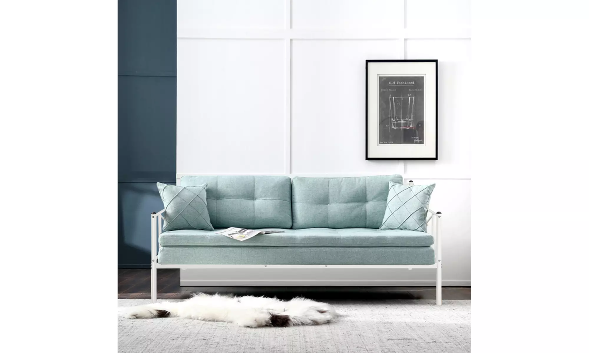Costway Twin Size Metal Daybed Frame Multifunctional Platform Bed White
