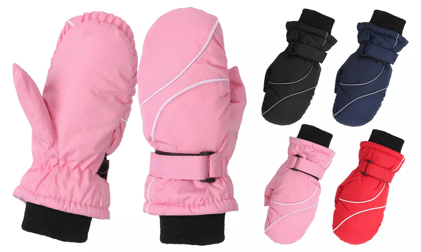 Kids Ski Mittens Ski Gloves Waterproof Warm Snow Mittens Gloves for Girls Boys - Primary Image