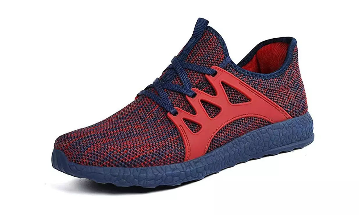 Braveman Men's Lace-Up Knit Running Shoes Athleisure Sneakers