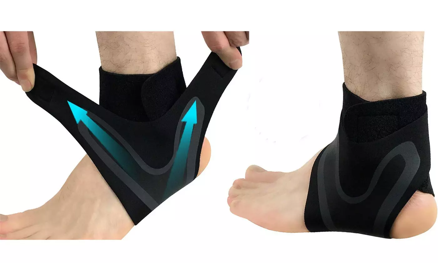1 Pair Elastic Adjustable Ankle Brace Support Sports Protector Foot Wrap - Primary Image