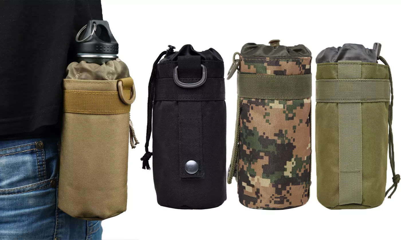 Outdoor Hiking Tactical Molle Water Bottle Bag Military Belt Holder Kettle Pouch - Primary Image