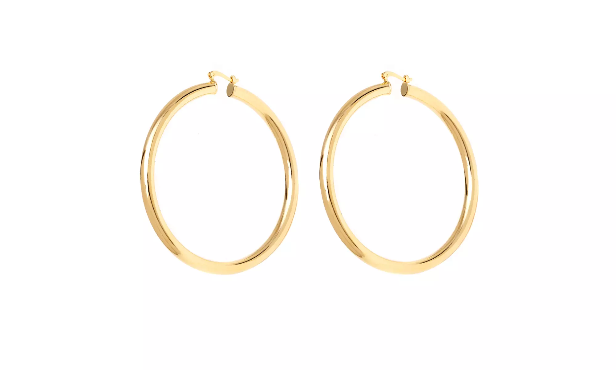 18K Gold Plated Oversized Hoop Earrings - Second Medium