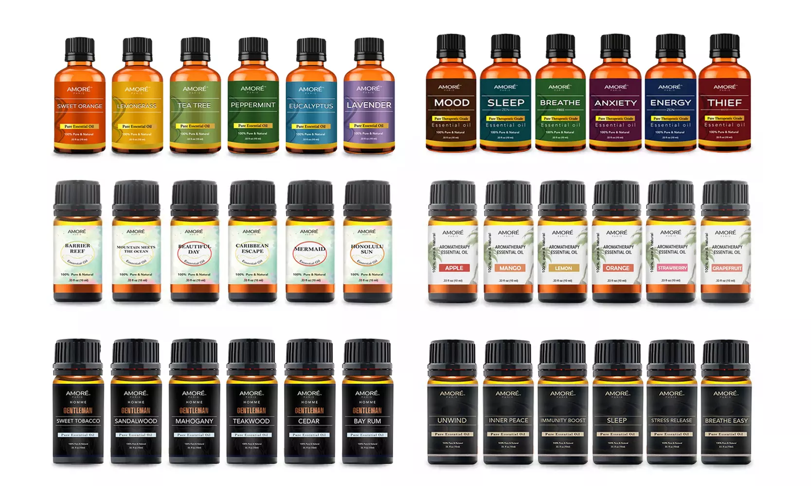 Aromatherapy 100% Pure Therapeutic Grade Essential Oils Set (6, 10 or 16-Piece) - Primary Image