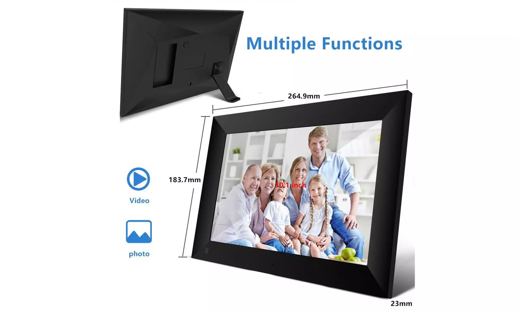 Smart Digital Photo Frame 10.1 Inch Share Photos or Videos via Frameo App - Primary Image