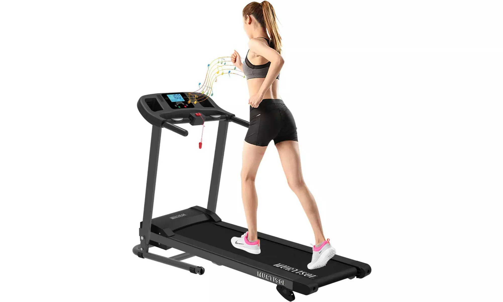 Incline Electric Folding Treadmill Motorized Running Machine 3 Levels MP3 APP - Primary Image