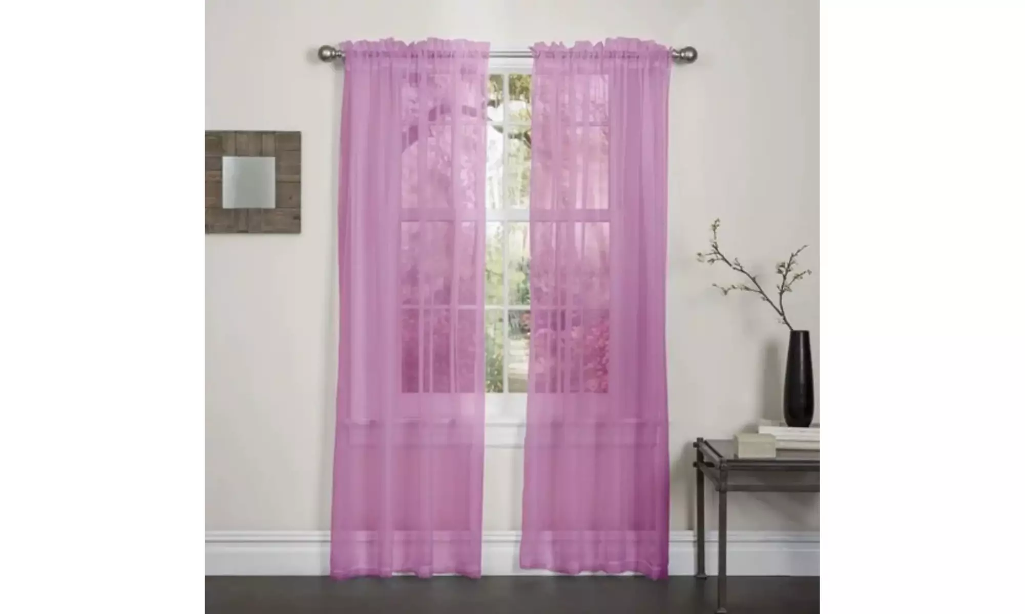 Lisa Sheer Curtains Voile Polyester Window Curtain Panel Grommet Top 55" X 84" 