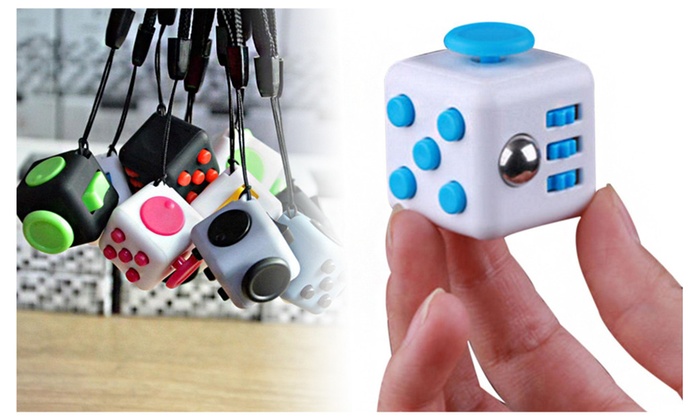 Mini Fidget Cube Stress Anxiety Relief Toy with Lanyard, Size 0.87 ...