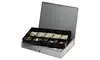 Mmf Industries Extra Wide Steel Cash Box W/10 Compartments, Key Lock
