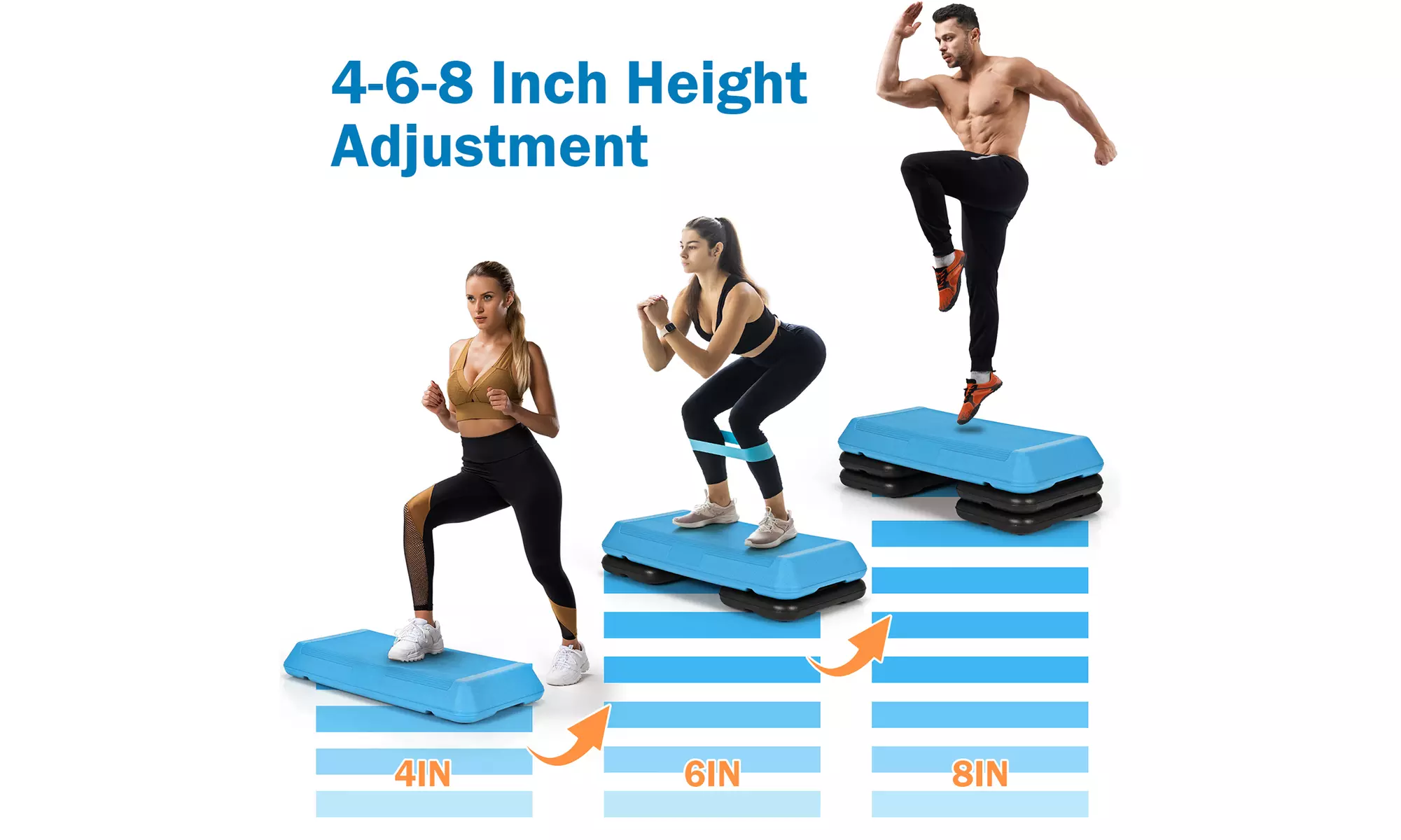 Costway 29'' Adjustable Workout Fitness Aerobic Stepper Exercise Platform Riser