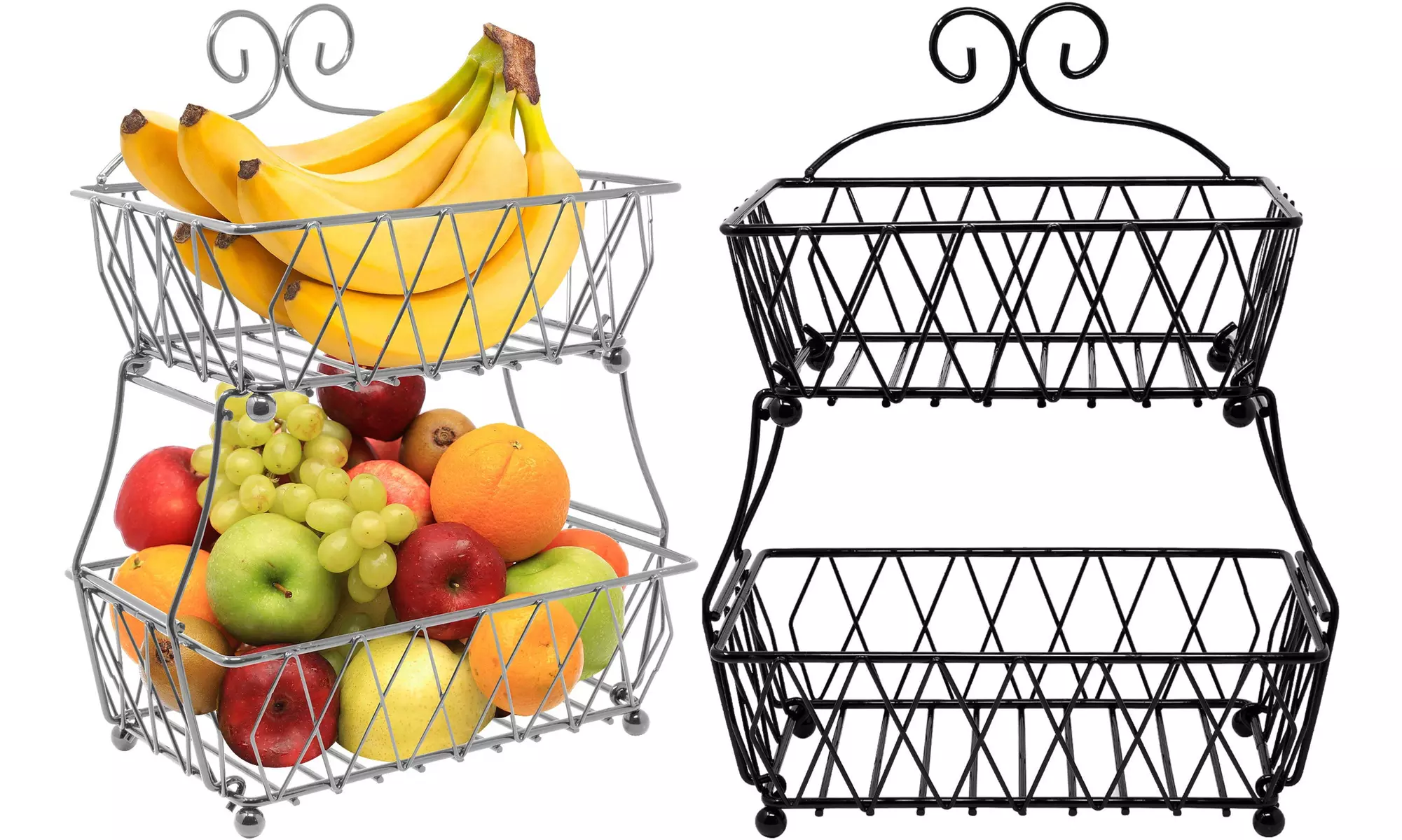 Sorbus 2-Tier Fruit Basket Display Stand Countertop Metal Storage - Primary Image