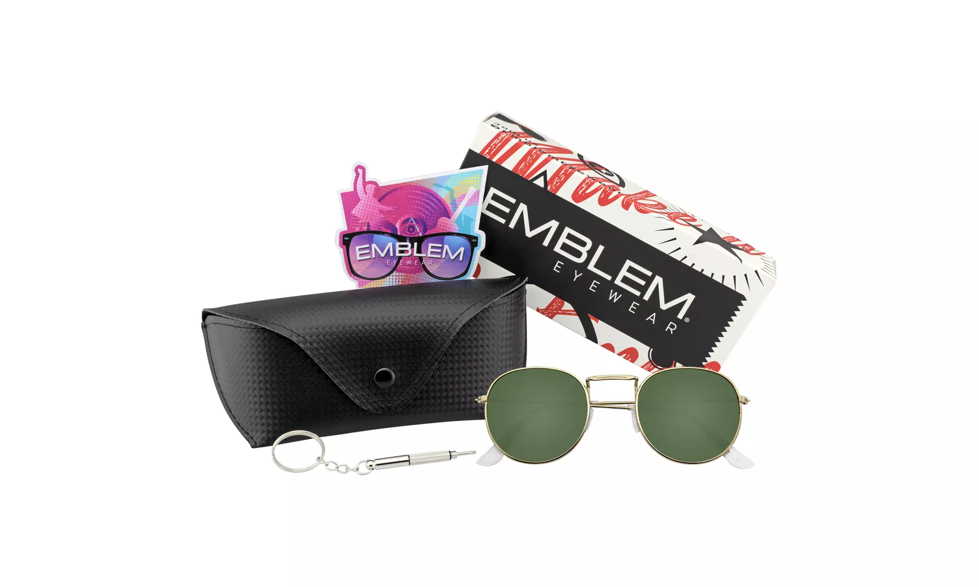 Emblem Eyewear - Mens Sunglasses Womens Retro Vintage Mirror Sunglasses w/ CASE