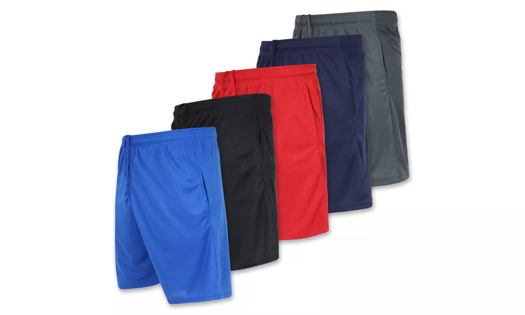 Real Essentials Boys' 5-Pack Mesh Active Shorts with Pockets - Primary Image