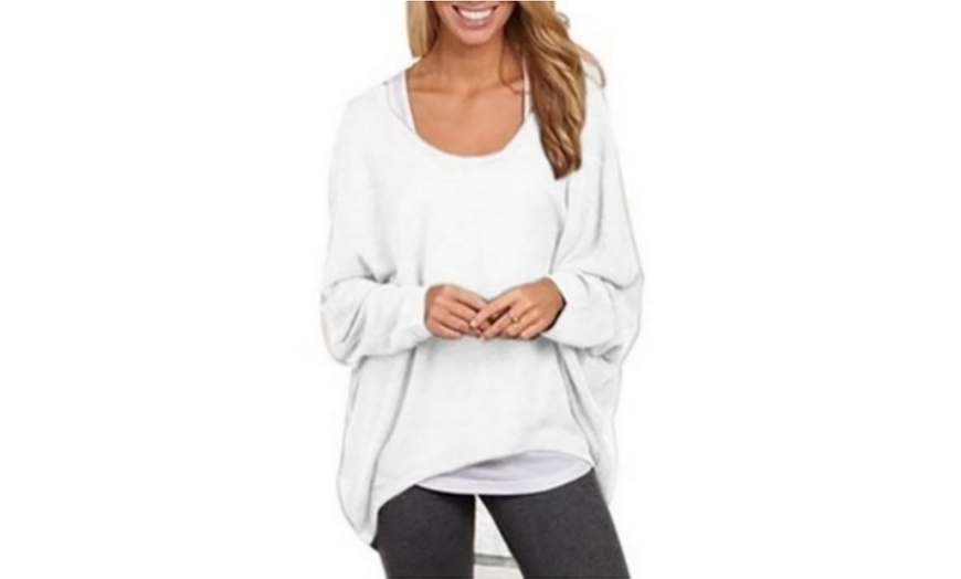Image 2: Loose Women's Irregular T-shirt Sweater Top