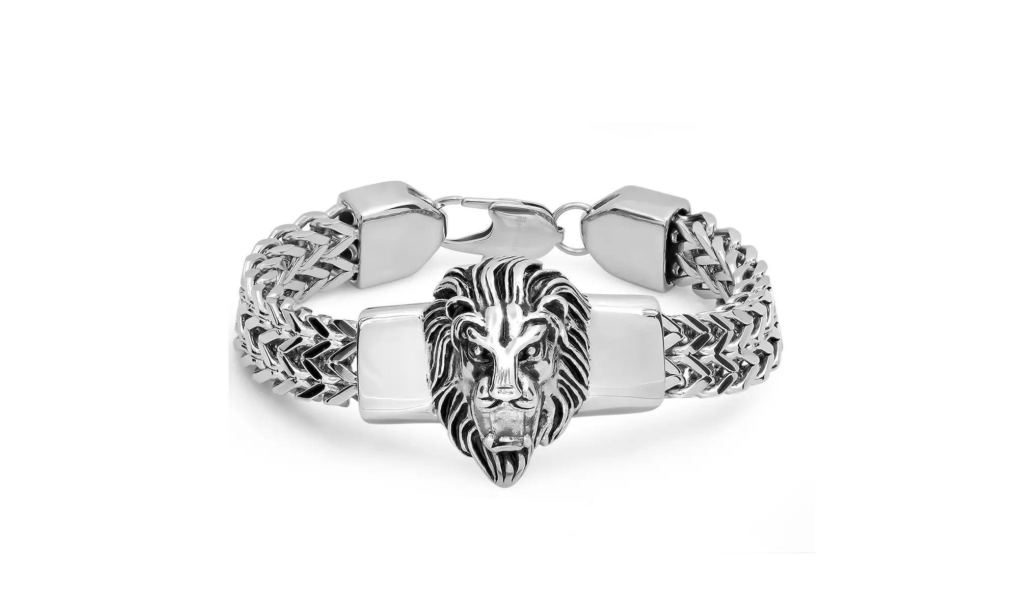 Men's Stainless Steel Lion Head Box Chain Bracelet - Second Medium