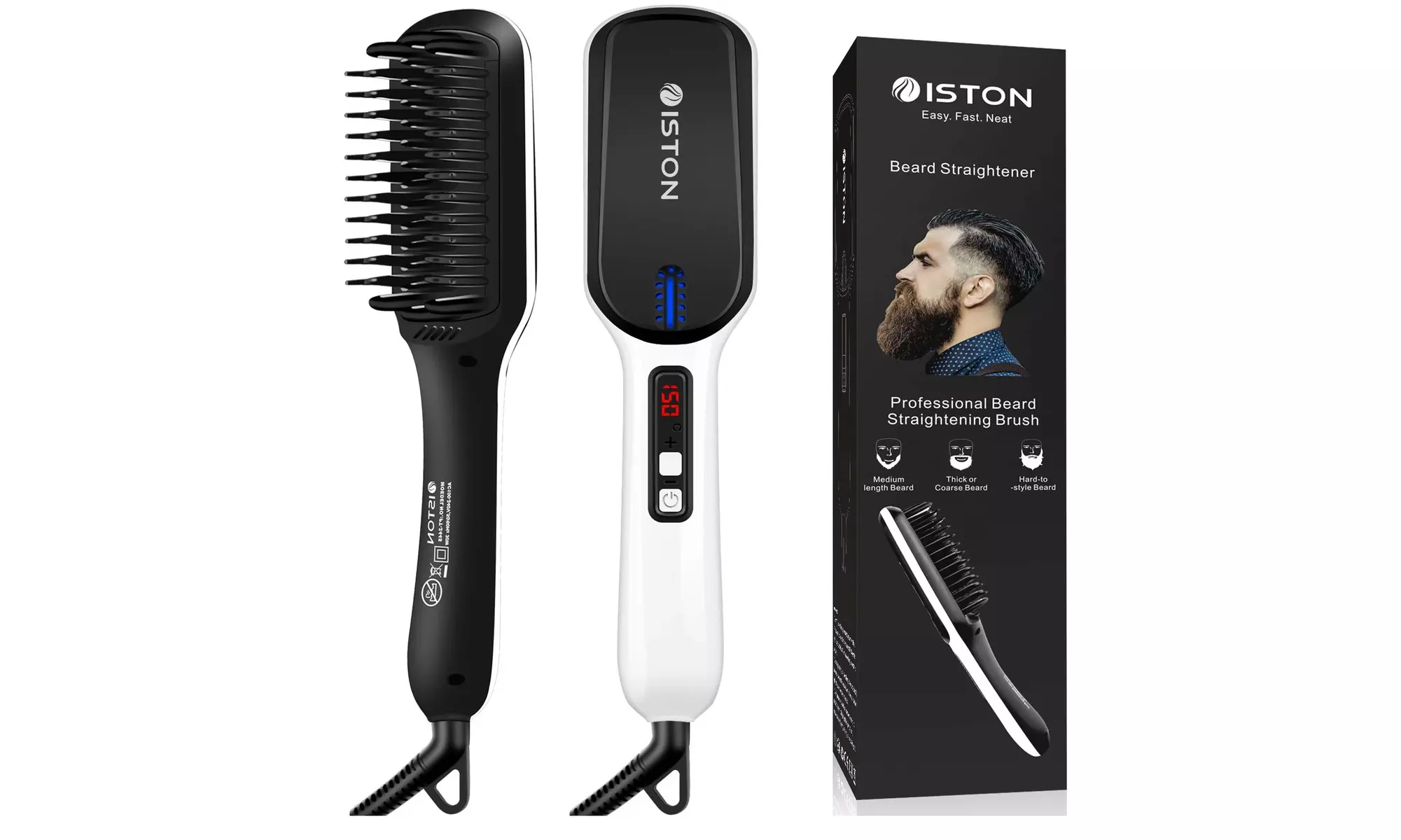  ISTON Straightener for Men Ionic hair straightening brush  - Primary Image