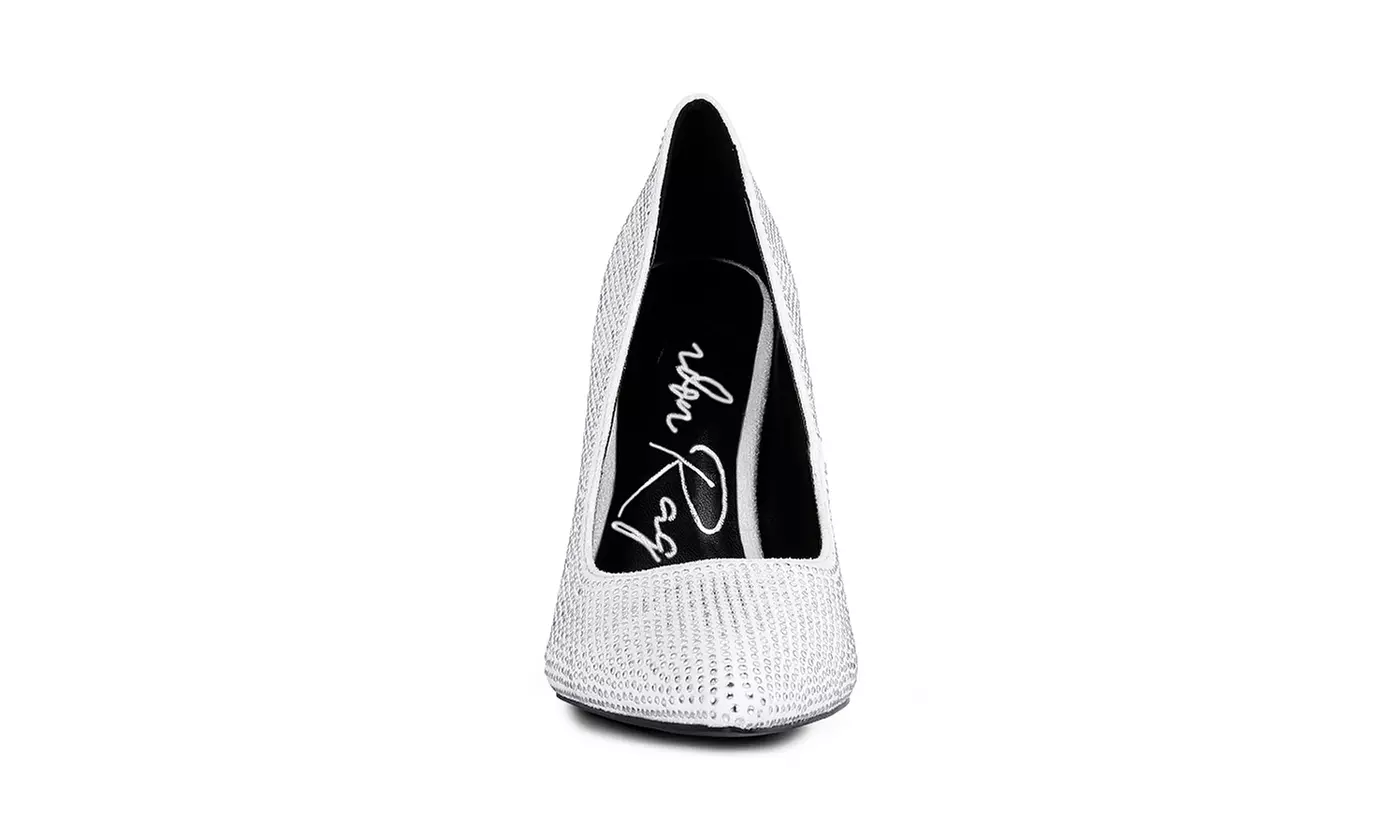 London Rag Alter Ego Heatseal Court Embellished Stiletto Heels