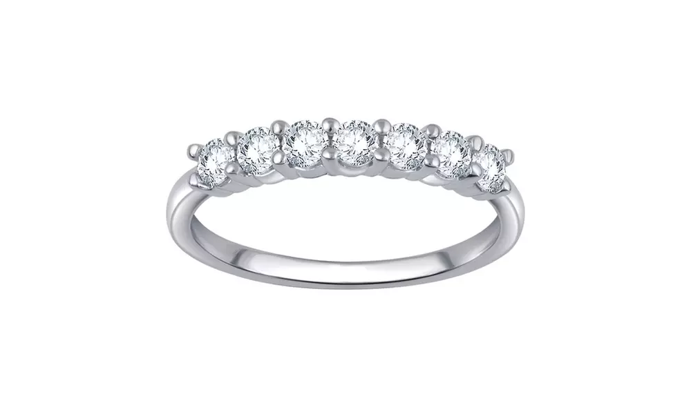 0.50 Cttw 7 Stone Round Diamond Ring in 10K Gold-KR15715FWFC - Primary Image