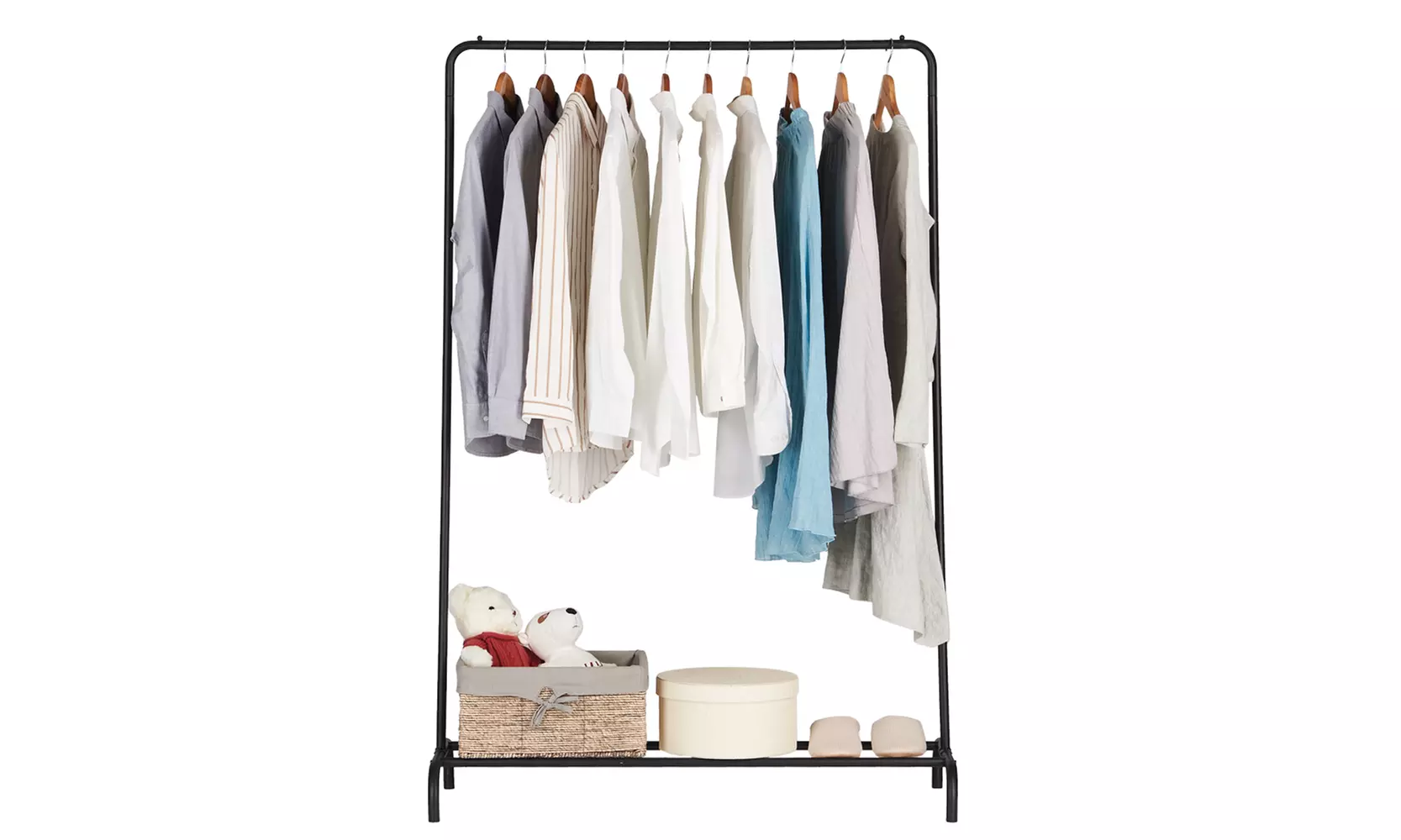 Black Clothing Garment Rack Heavy Duty Commercial Grade Clothes Stand Rack