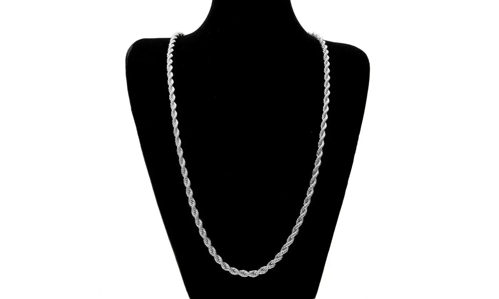 Italian Made Fine Solid Sterling Silver 4MM Heavyweight Rope Chain Stamped 925 - Second Medium