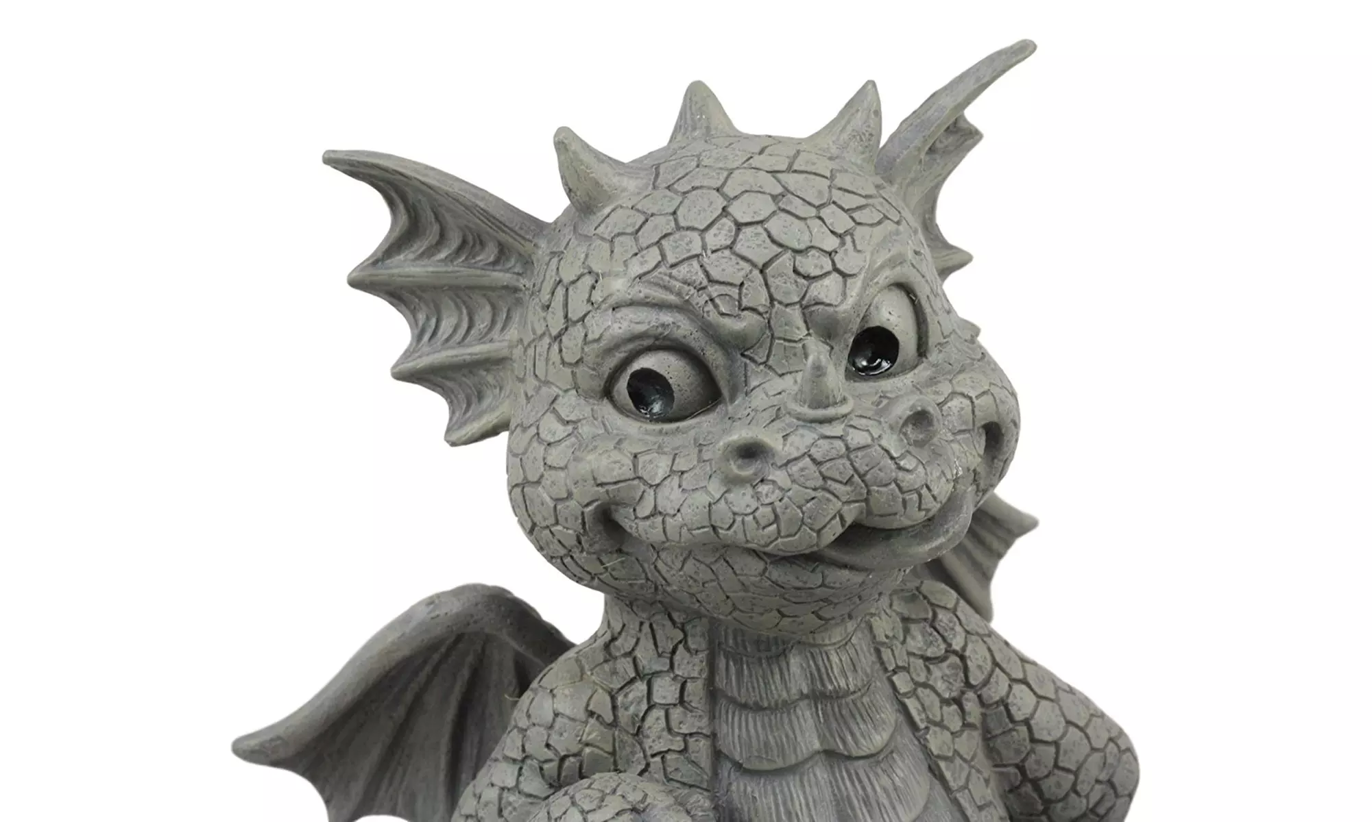 Garden Dragon Statue 10" H Cute Baby Dragon Winking Eye Faux Stone Resin Finish - Second Medium