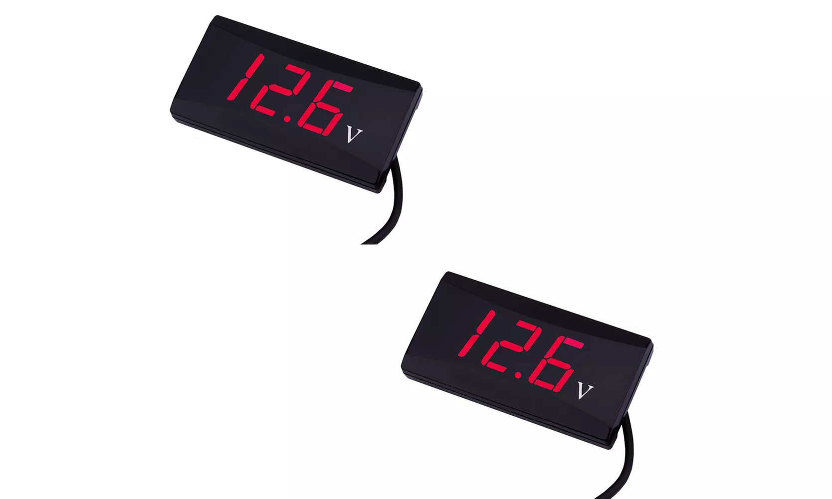 US 2-4 Pcs Upgraded 12V Voltage Gauge LED Digital Display Panel Meter Motorcycle - Primary Image