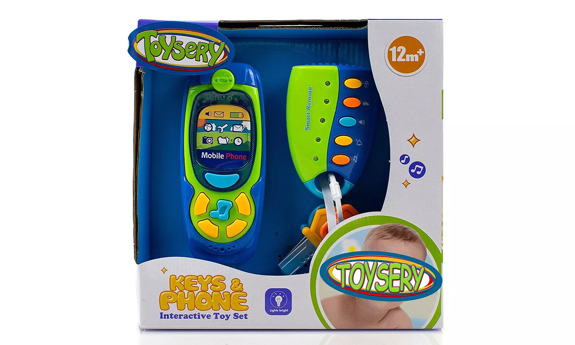 Cell Phone and Key Toy Set for Kids Pretend Play Electronic Learning Phone Toys - Second Medium