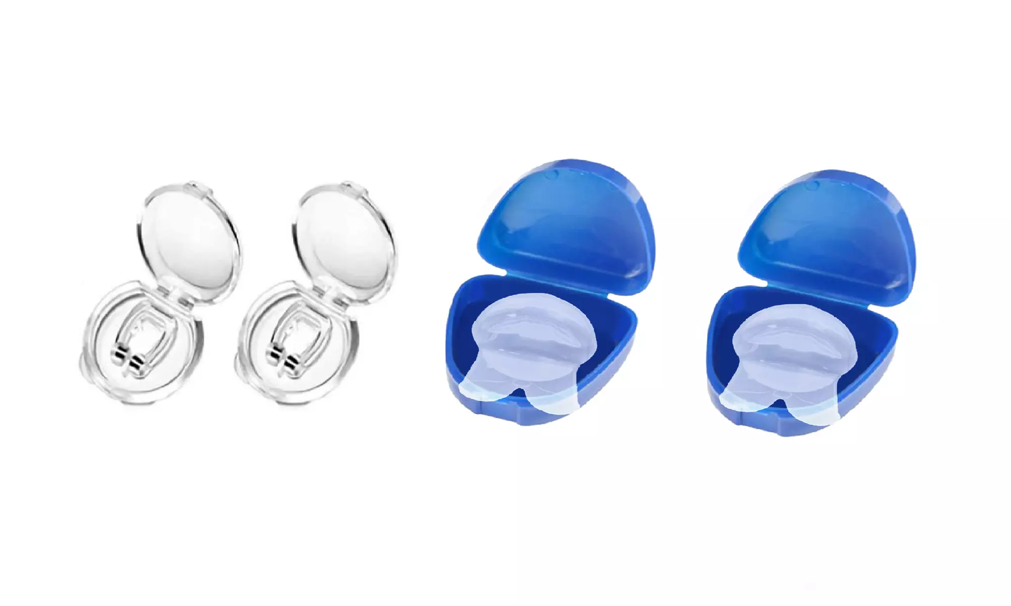 Anti Snoring Devices 2Pcs Anti Snoring Tongue & 2Pcs Nose Clip Snoring Solution