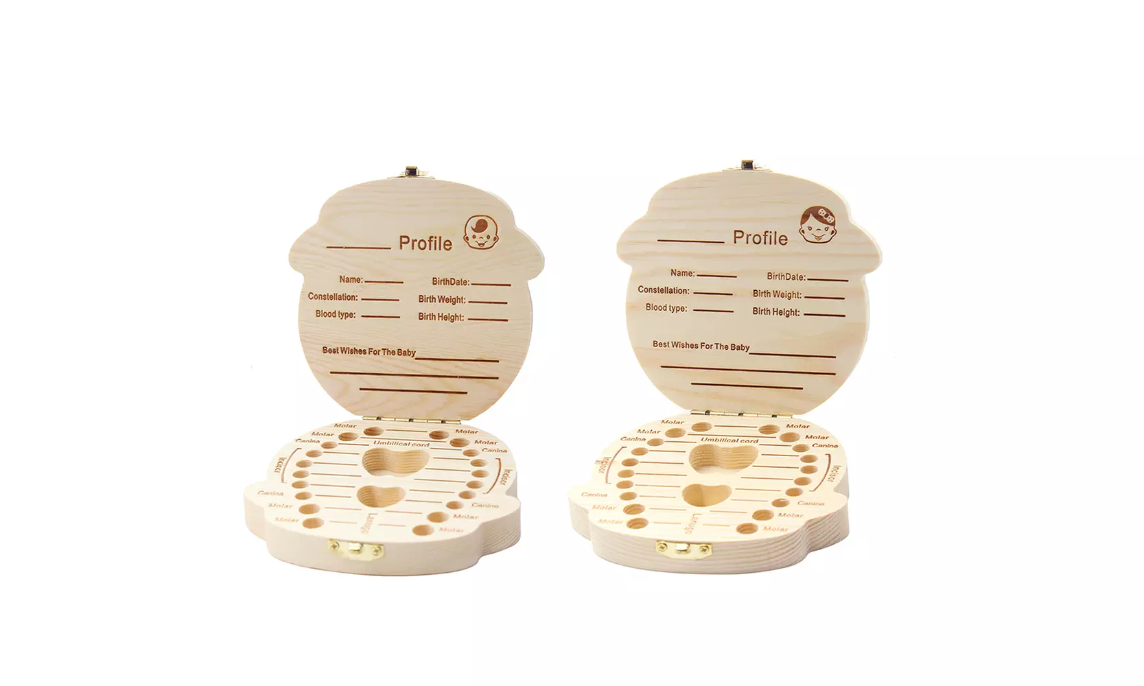 Baby Teeth Wooden Keepsake Box (English or Spanish) - Second Medium