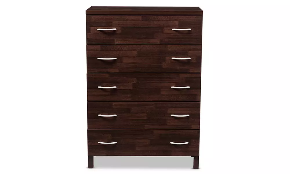 Maison Oak Brown Finish Wood 4-Drawer Storage Chest - Primary Image
