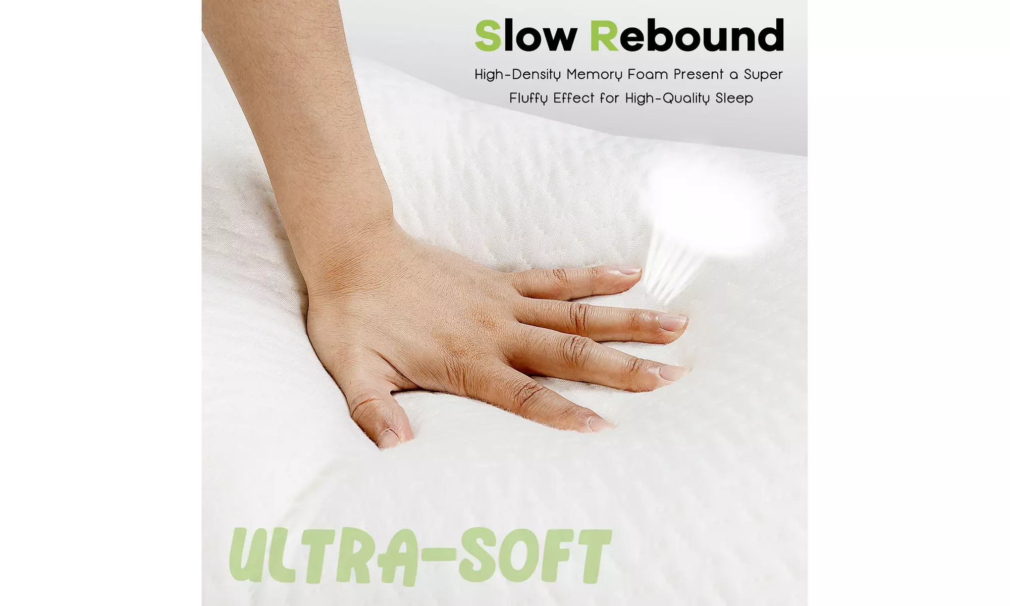 Costway 2Pack Shredded Memory Foam Bed Pillows Bamboo Cooling Cover 28''x18'' 
