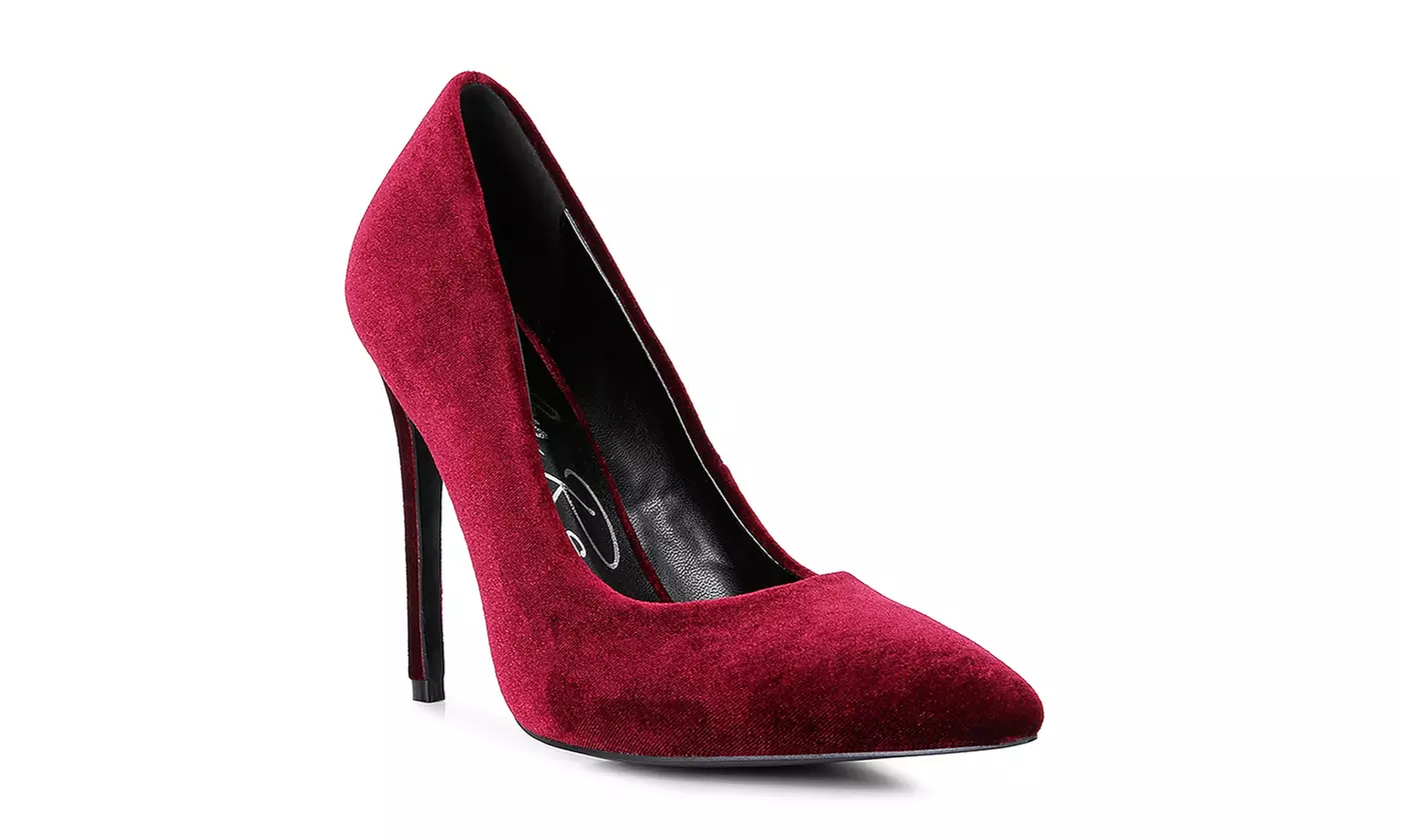 London Rag Janessa Velvet Stiletto Heel Pumps