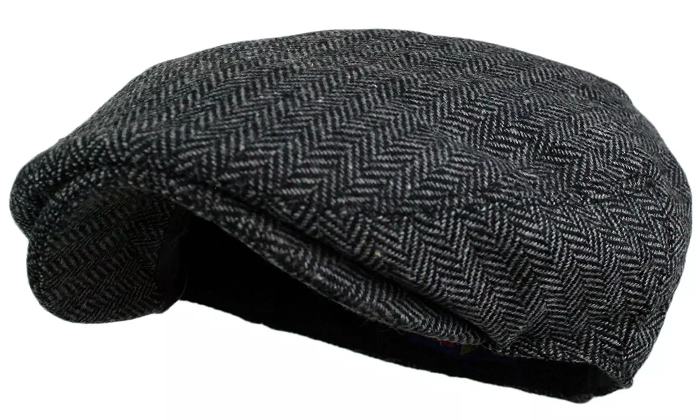 Men's Herringbone Newsboy Cap Ivy Hat - Primary Image