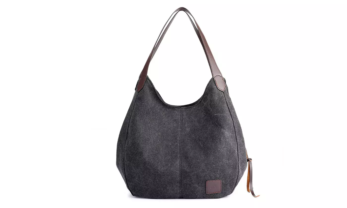 Women Retro Multi-pocket Canvas Shoulder Bag Handbag Tote Purse