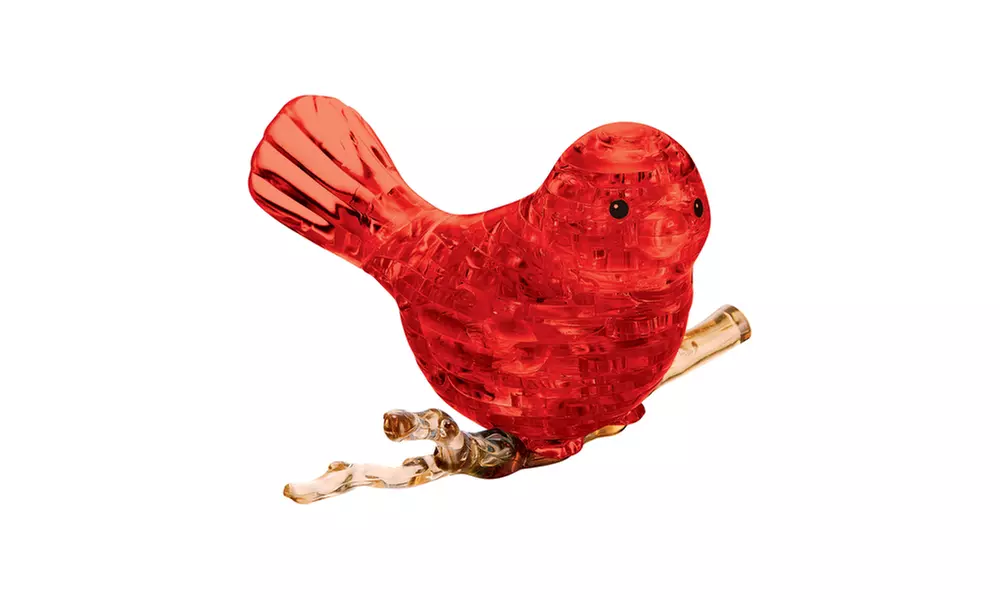 3D Crystal Puzzle - Red Bird: 47 Pcs - Primary Image