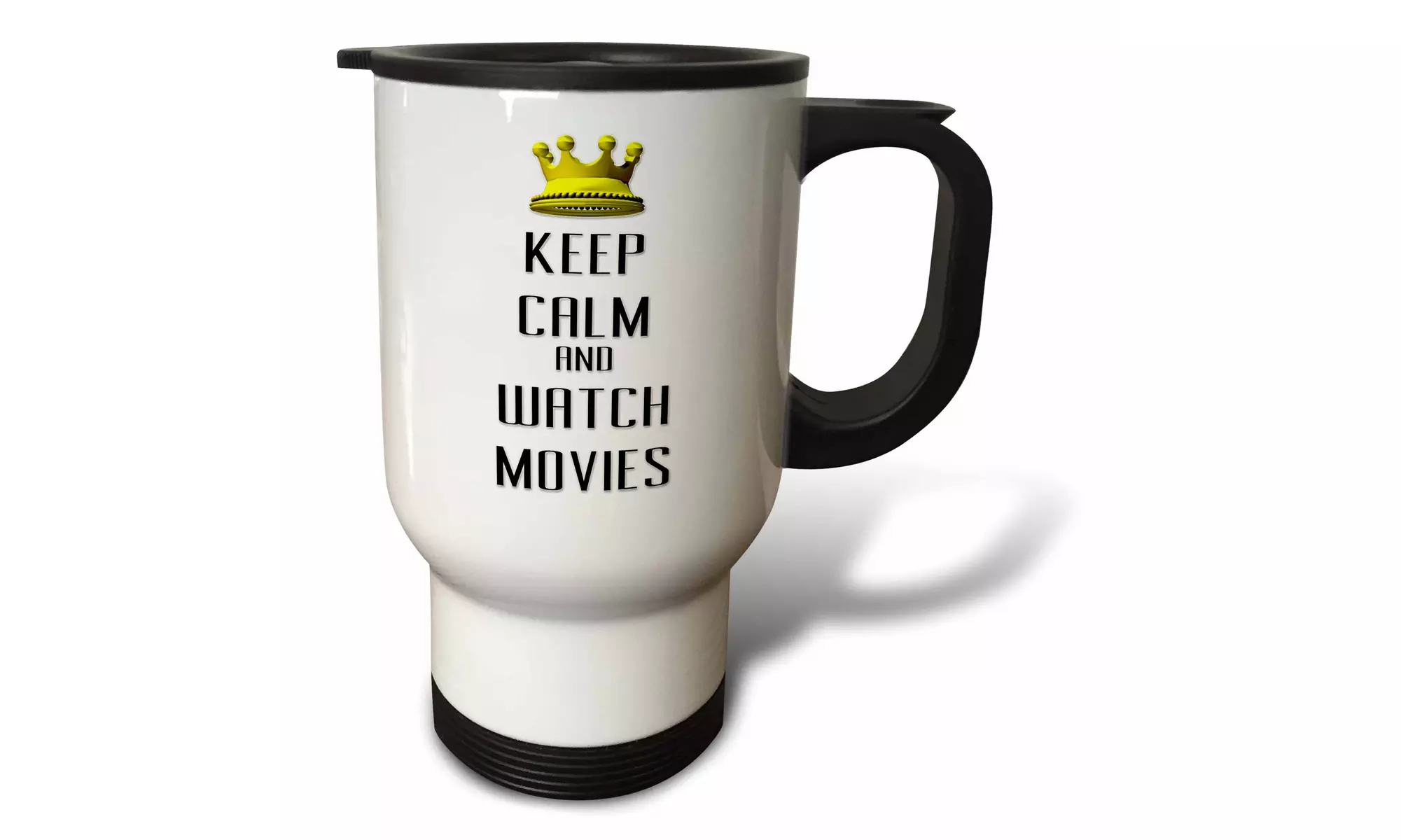  Travel Mug  Gold Crown Keep Calm And Watch Movies - 14oz  - Primary Image