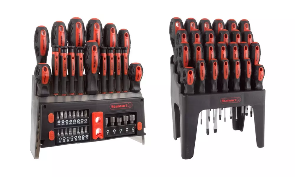 Screwdriver Set with Magnetic Tips, Wall Mount, and Stand by Stalwart - Primary Image