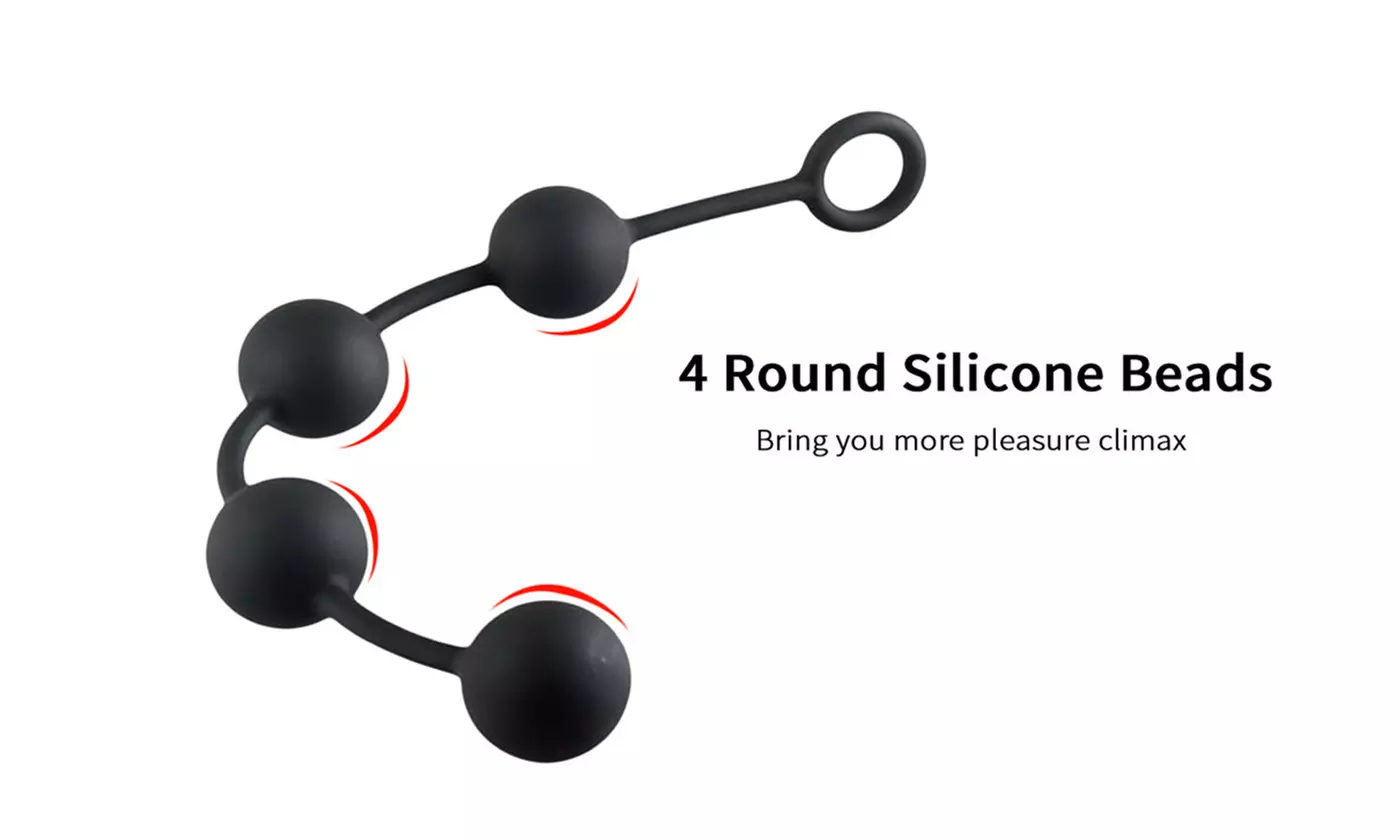 Silicone Anal Beads Pull Ring 4 Balls Prostate Massager