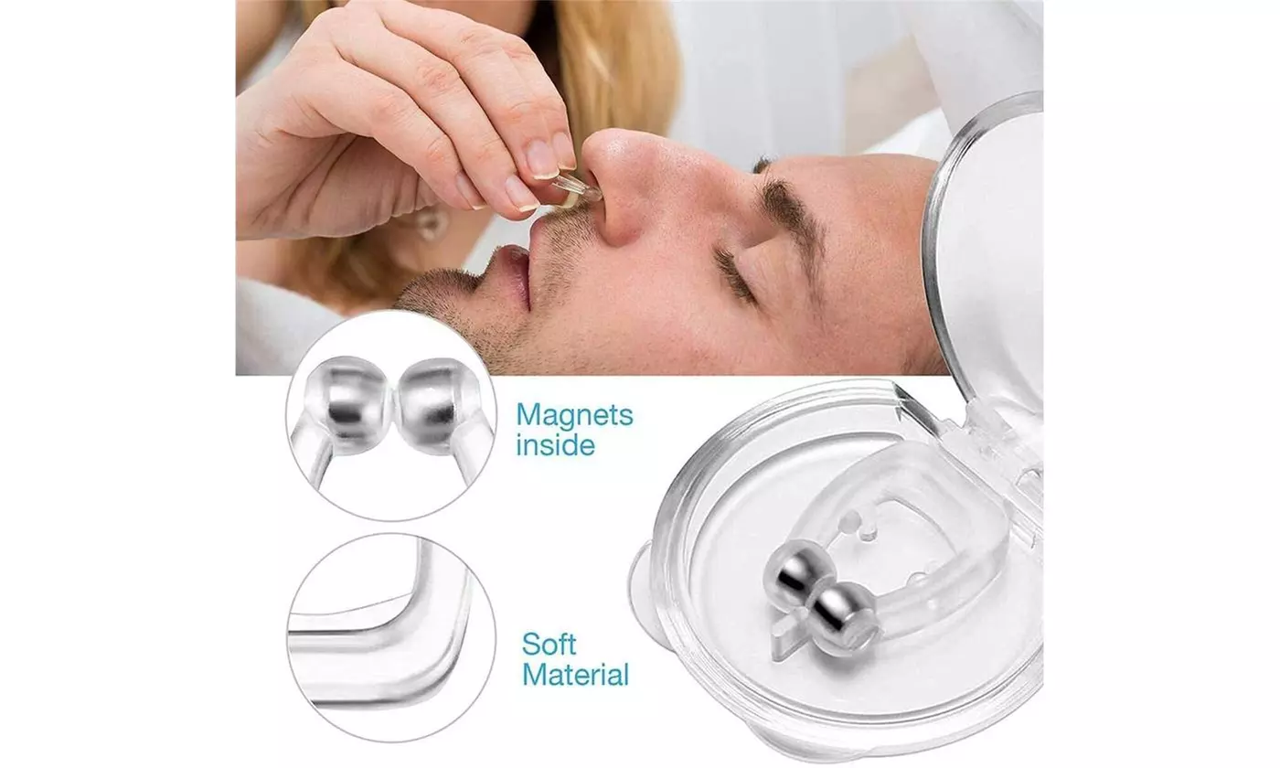 4 Pack Silicone Clip Magnetic Anti Snore Stop Snoring Nose Clips Sleeping Aid