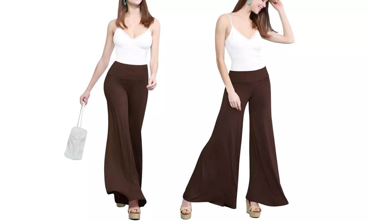 Made by Johnny Women's Casual Comfy Wide Leg Palazzo Pants