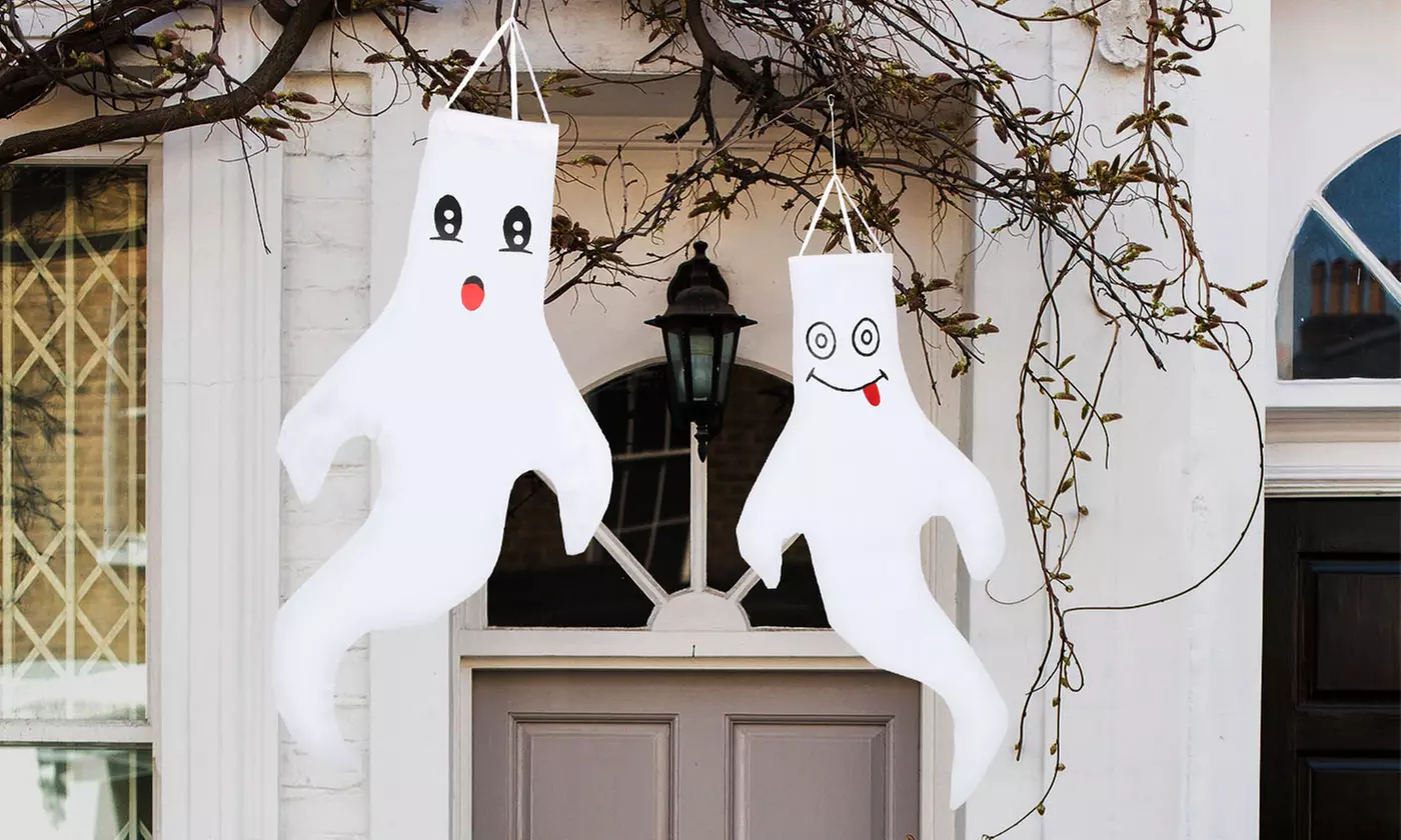 Halloween Outdoor Yard Décor, Hanging Scary Skull Face, Ghost, or Fake Corpse