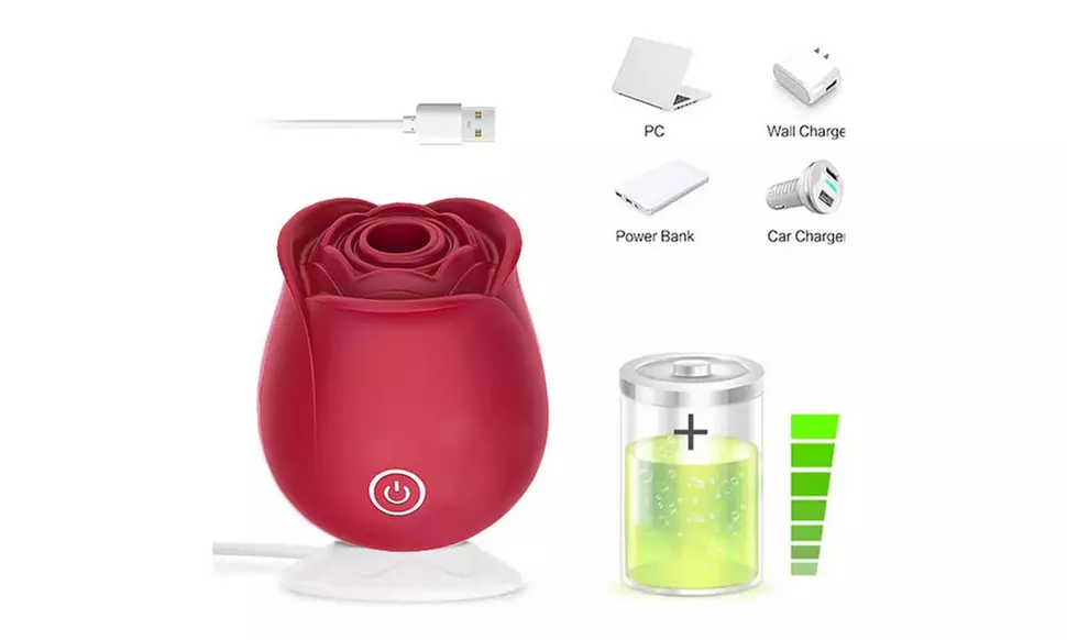 10 Speeds Vibration & Suction Rose Nipple Clitoral Sucking Vibrator Sex Toy - Second Medium