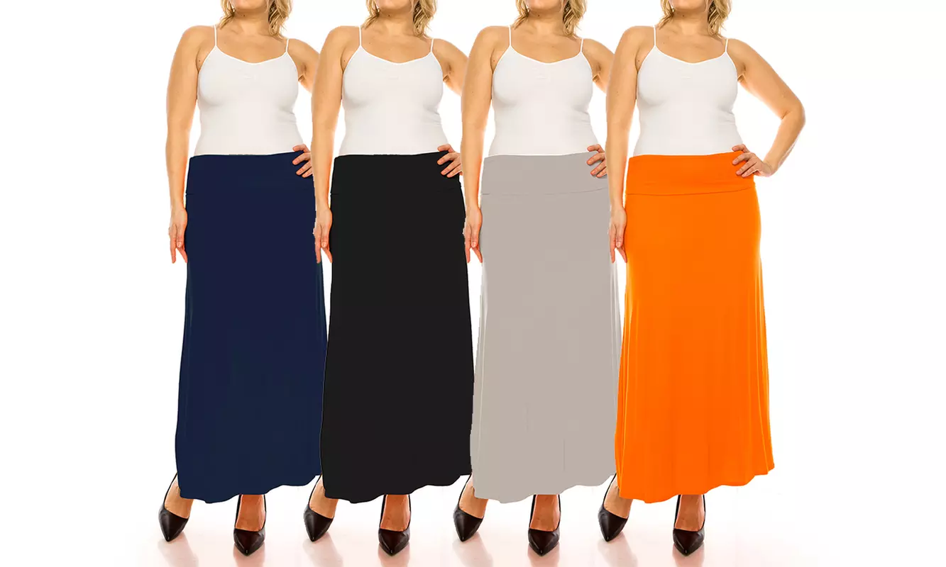 MOA Collection Women's Plus Size A-Line Maxi Skirt - Primary Image