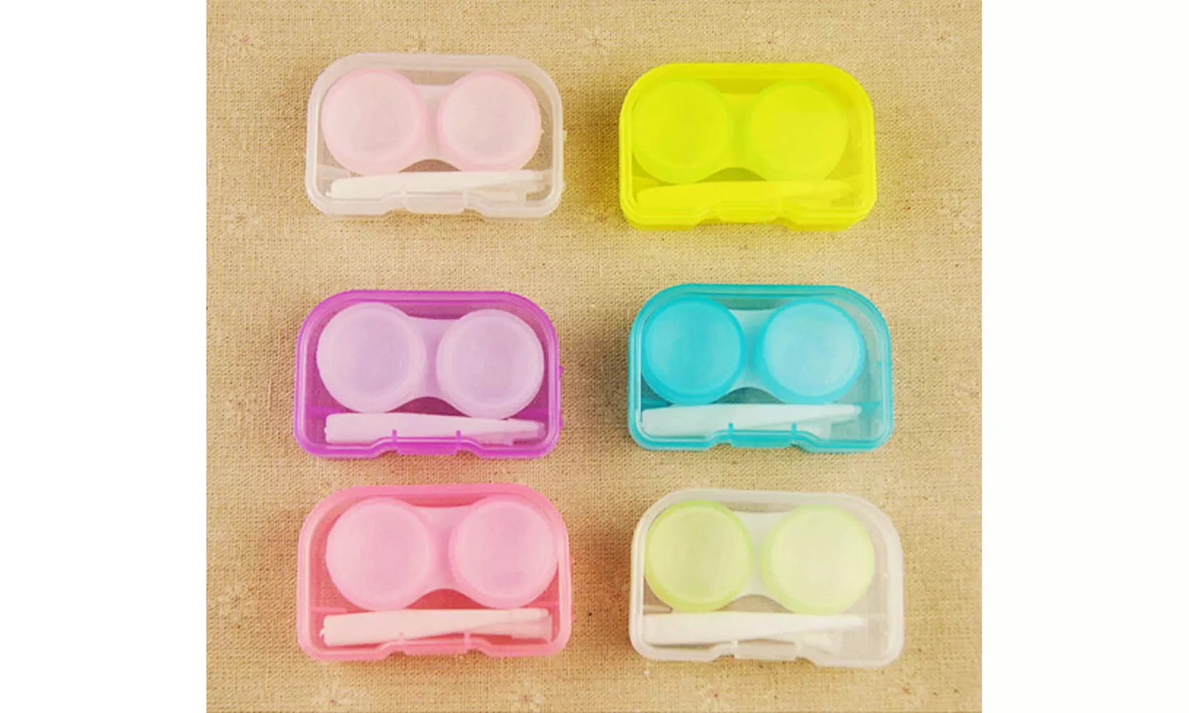 5X Contact Lenses Case Kit Cute Travel Eye Care Mini Set Traveling Holder - Primary Image