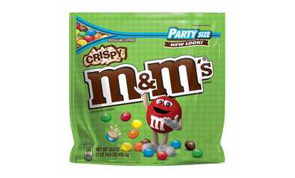 M&Ms MRSSN50025 Milk Chocolate with Resealable Zipper Crispy Candy
