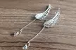 Women's Angel Wings Fashion Exquisite White Gold Cubic Zirconia Earrings - Second Medium