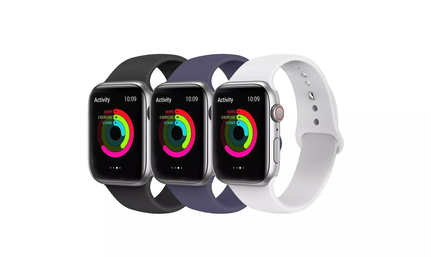 3 Pack Silicone Mix Color Sports Watch Band Replacement Strap Apple iWatch