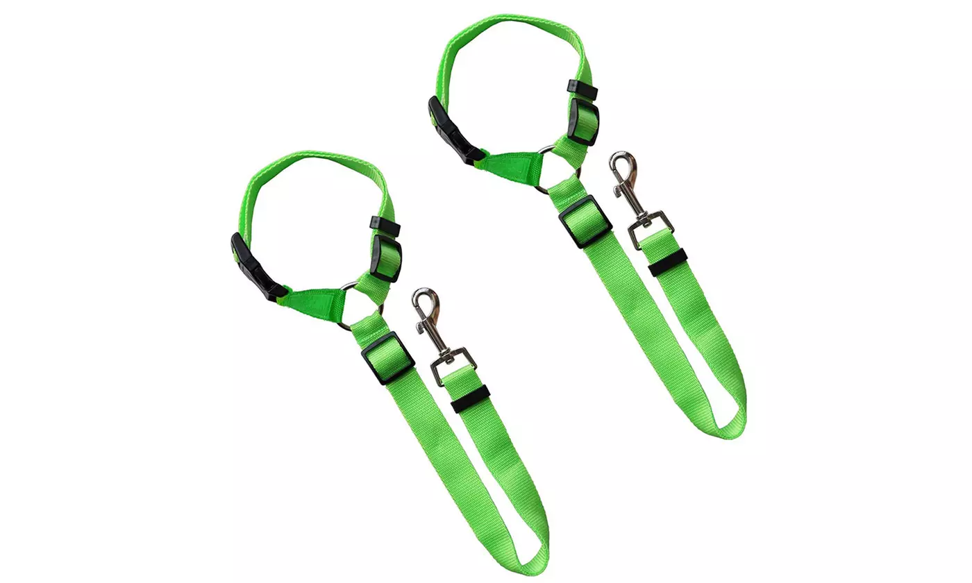 2-Pack Adjustable Pet Dog Cat Safety Leads Car Seat Belt Harness Seatbelt