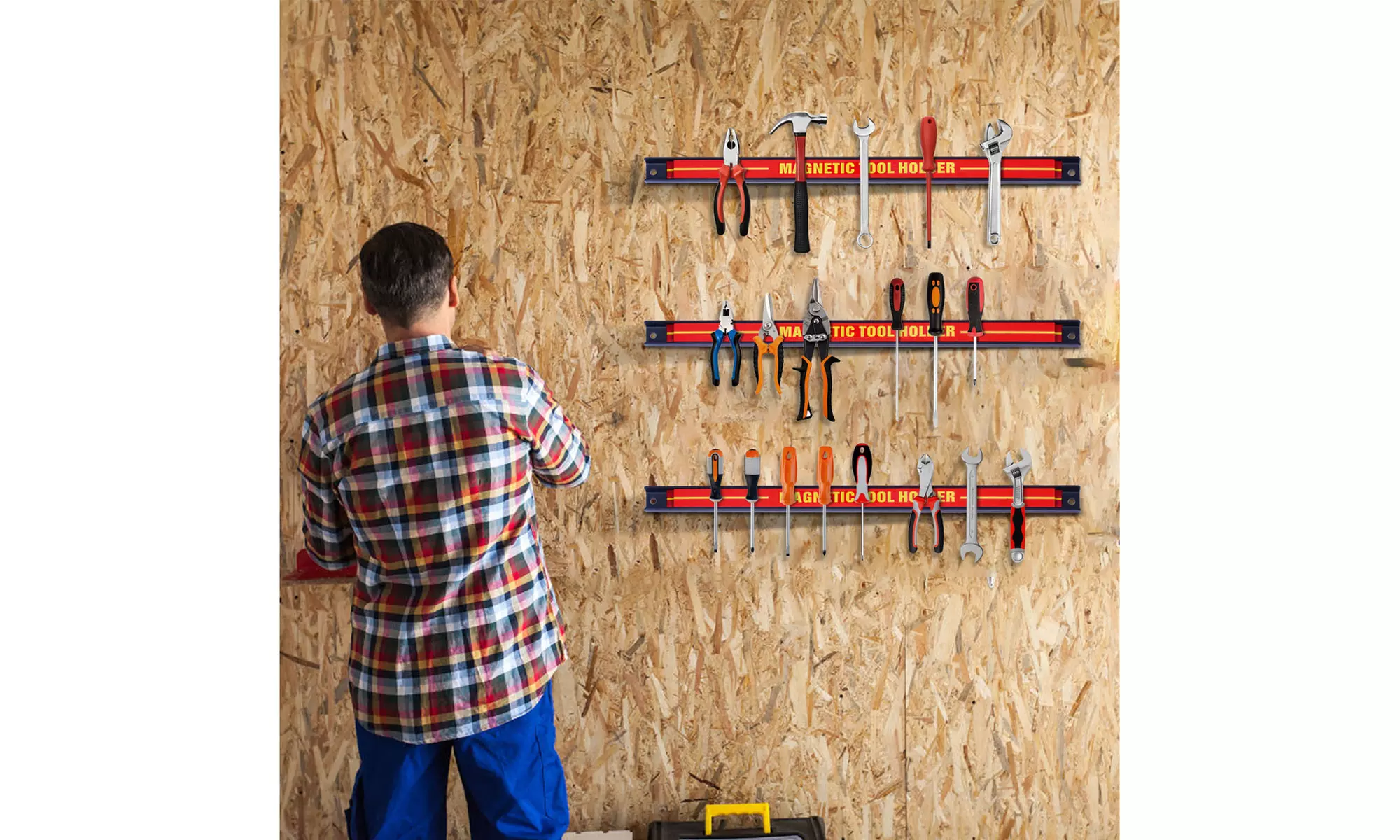 Costway 3 PCS 18" Magnetic Tool Holder Bar Storage Rack Knife Wrench Pilers - Primary Image