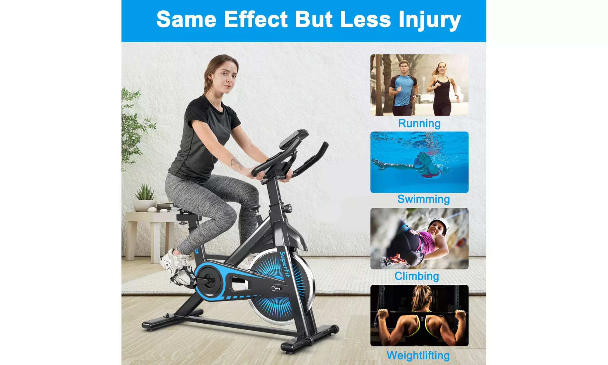 Indoor Cycling Stationary Bike Silent Belt Drive Adjustable Resistance Home Gym